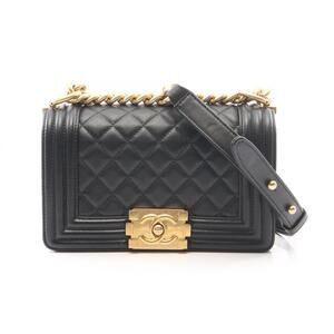Chanel Boy Small Shoulder Bag/Handbag, Lambskin Leather, Women's, Black (A67085)